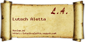 Lutsch Aletta névjegykártya